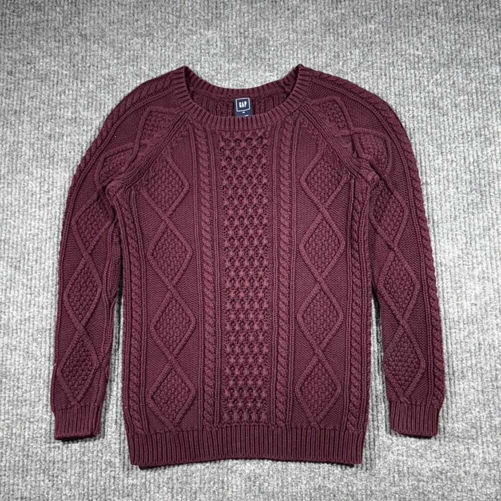 GAP Cable Knit Sweater Women's Extra Small Purple‎ Grandpa Sweater